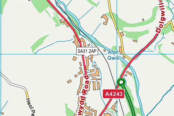 SA31 2AP map - OS VectorMap District (Ordnance Survey)