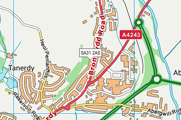 SA31 2AS map - OS VectorMap District (Ordnance Survey)