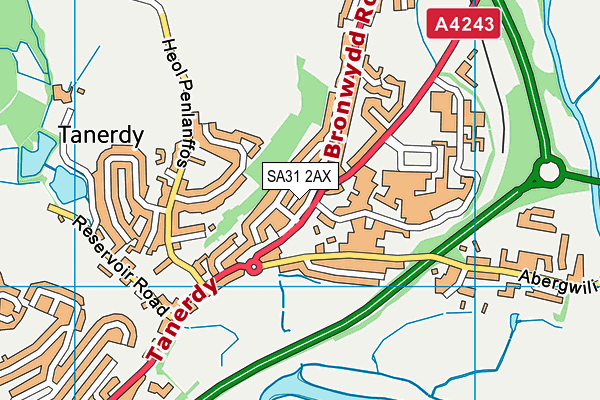 SA31 2AX map - OS VectorMap District (Ordnance Survey)