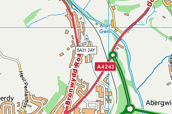 SA31 2AY map - OS VectorMap District (Ordnance Survey)