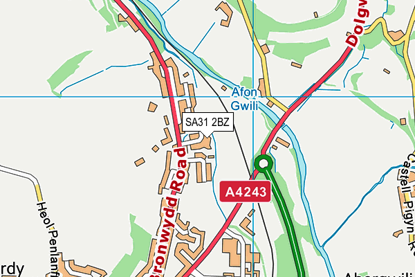 SA31 2BZ map - OS VectorMap District (Ordnance Survey)