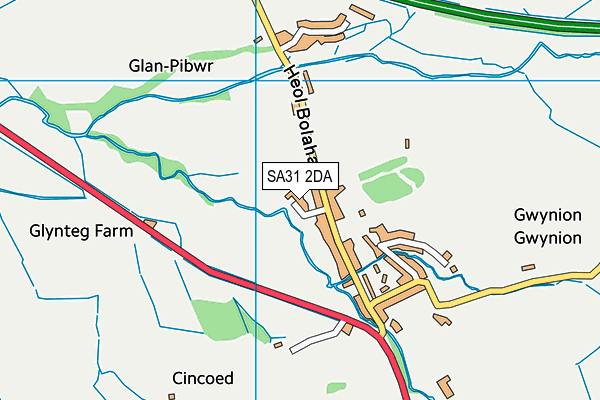 SA31 2DA map - OS VectorMap District (Ordnance Survey)