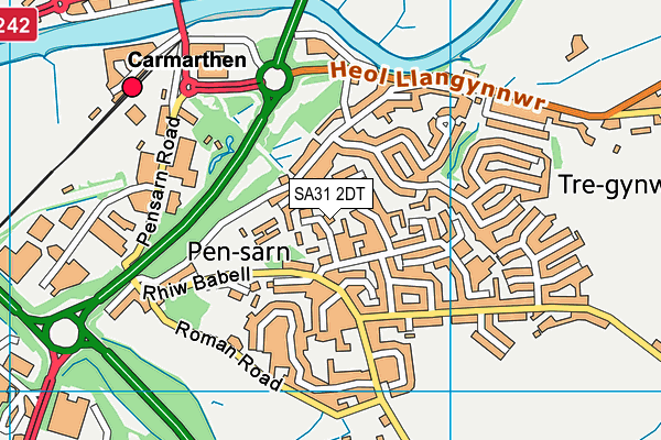 SA31 2DT map - OS VectorMap District (Ordnance Survey)
