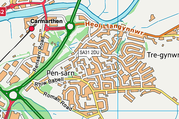 SA31 2DU map - OS VectorMap District (Ordnance Survey)