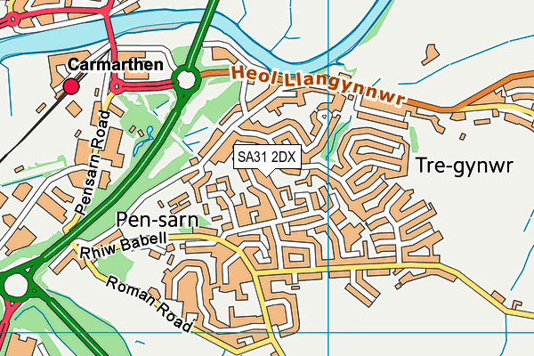 SA31 2DX map - OS VectorMap District (Ordnance Survey)