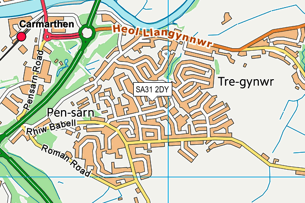 SA31 2DY map - OS VectorMap District (Ordnance Survey)
