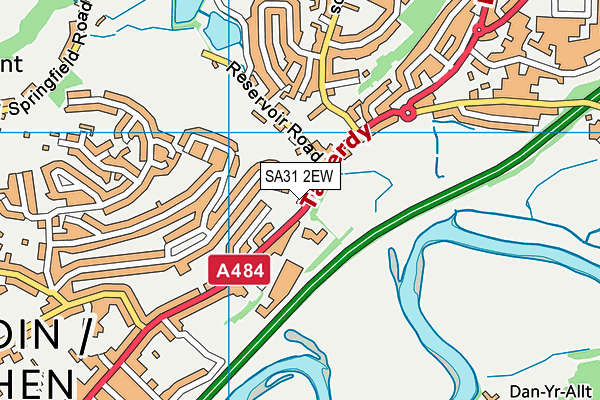 SA31 2EW map - OS VectorMap District (Ordnance Survey)