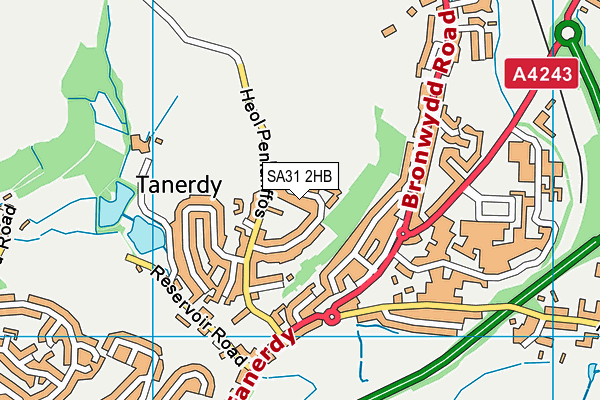 SA31 2HB map - OS VectorMap District (Ordnance Survey)