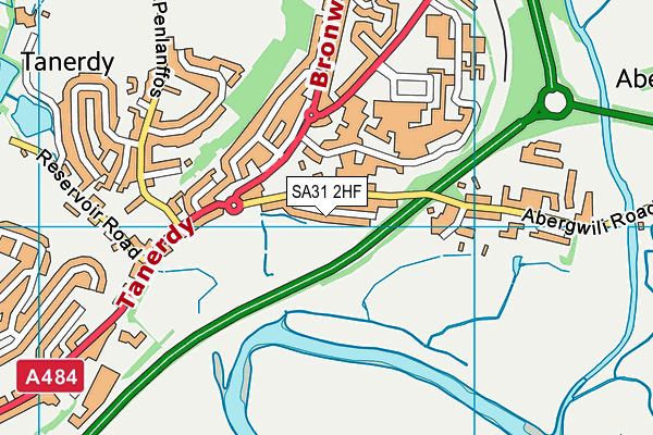 SA31 2HF map - OS VectorMap District (Ordnance Survey)