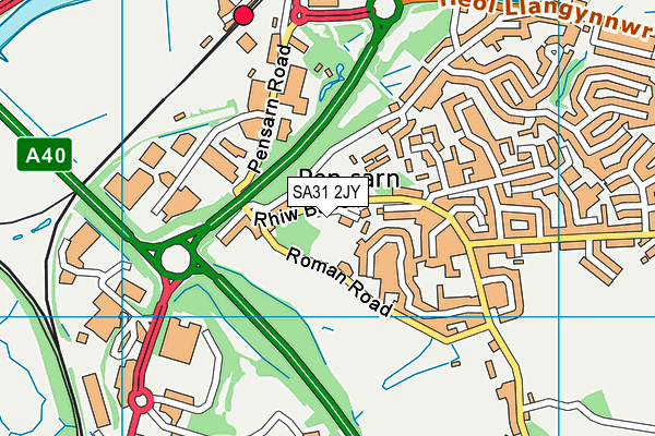 SA31 2JY map - OS VectorMap District (Ordnance Survey)