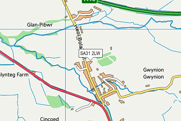 SA31 2LW map - OS VectorMap District (Ordnance Survey)