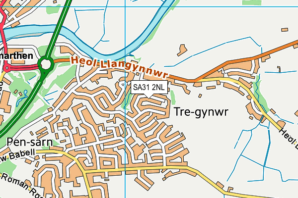 SA31 2NL map - OS VectorMap District (Ordnance Survey)