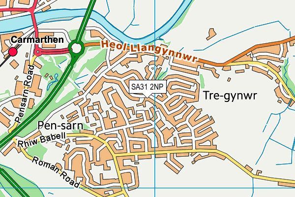 SA31 2NP map - OS VectorMap District (Ordnance Survey)