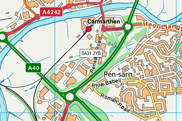 SA31 2YB map - OS VectorMap District (Ordnance Survey)