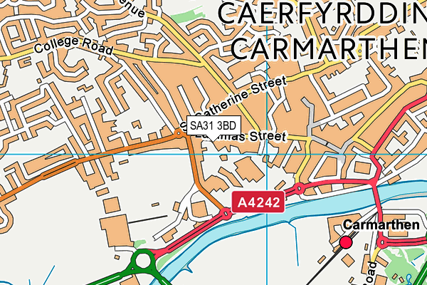 SA31 3BD map - OS VectorMap District (Ordnance Survey)