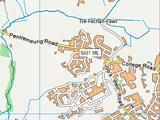 SA31 3BL map - OS VectorMap District (Ordnance Survey)