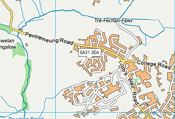 SA31 3EA map - OS VectorMap District (Ordnance Survey)