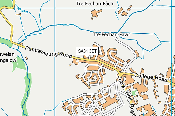 SA31 3ET map - OS VectorMap District (Ordnance Survey)