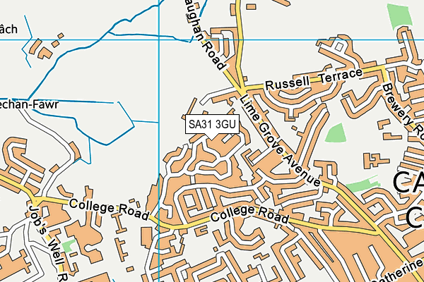 SA31 3GU map - OS VectorMap District (Ordnance Survey)