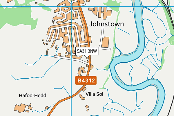 SA31 3NW map - OS VectorMap District (Ordnance Survey)