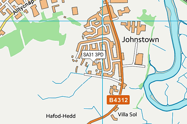 SA31 3PD map - OS VectorMap District (Ordnance Survey)