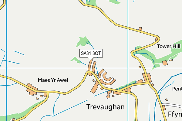 SA31 3QT map - OS VectorMap District (Ordnance Survey)