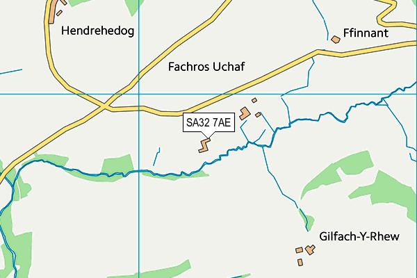 SA32 7AE map - OS VectorMap District (Ordnance Survey)