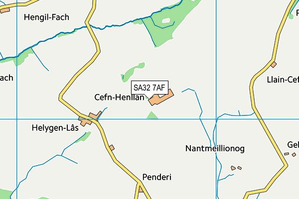 SA32 7AF map - OS VectorMap District (Ordnance Survey)