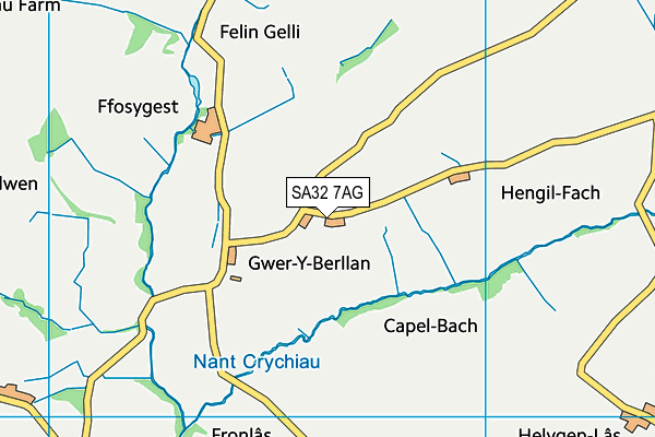 SA32 7AG map - OS VectorMap District (Ordnance Survey)