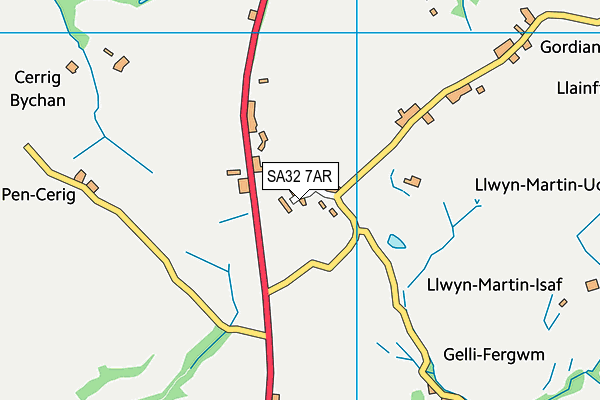SA32 7AR map - OS VectorMap District (Ordnance Survey)