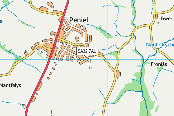 SA32 7AU map - OS VectorMap District (Ordnance Survey)