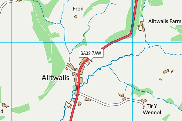 SA32 7AW map - OS VectorMap District (Ordnance Survey)