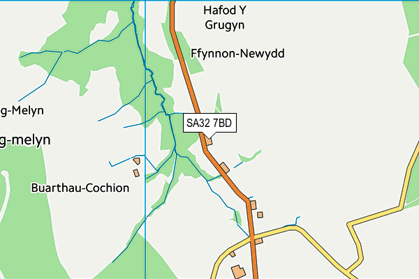 SA32 7BD map - OS VectorMap District (Ordnance Survey)