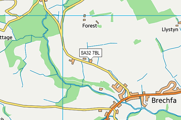 SA32 7BL map - OS VectorMap District (Ordnance Survey)