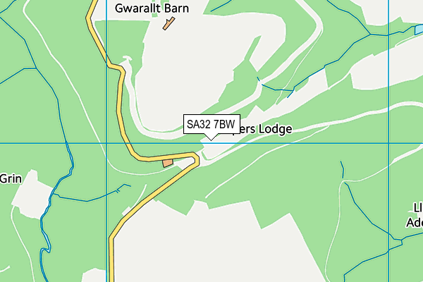 SA32 7BW map - OS VectorMap District (Ordnance Survey)
