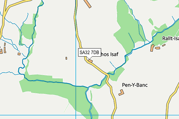 SA32 7DB map - OS VectorMap District (Ordnance Survey)