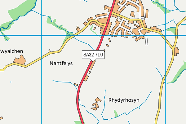 SA32 7DJ map - OS VectorMap District (Ordnance Survey)