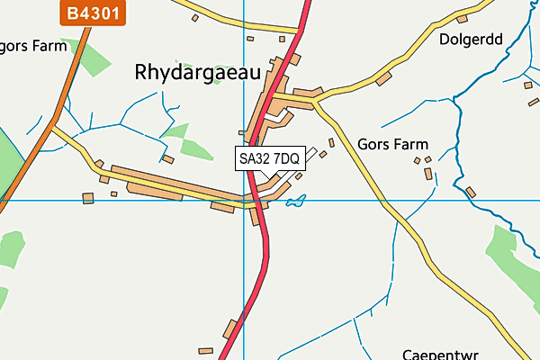 SA32 7DQ map - OS VectorMap District (Ordnance Survey)