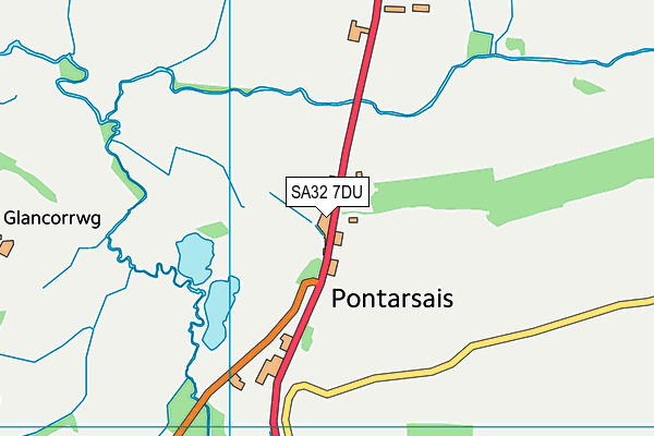 SA32 7DU map - OS VectorMap District (Ordnance Survey)