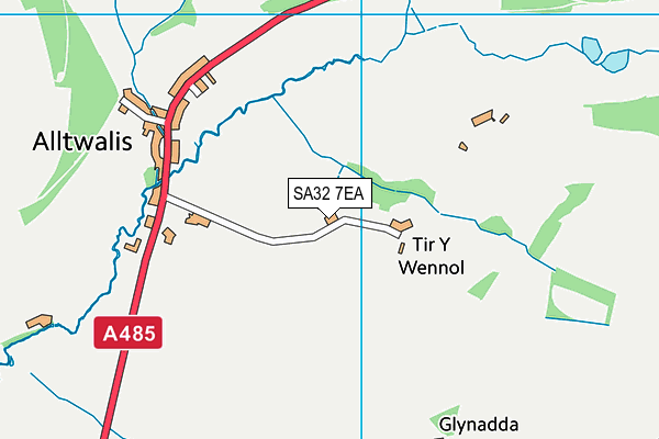 SA32 7EA map - OS VectorMap District (Ordnance Survey)