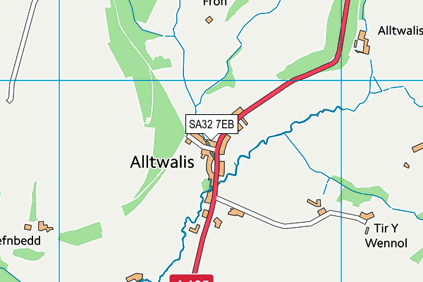 SA32 7EB map - OS VectorMap District (Ordnance Survey)