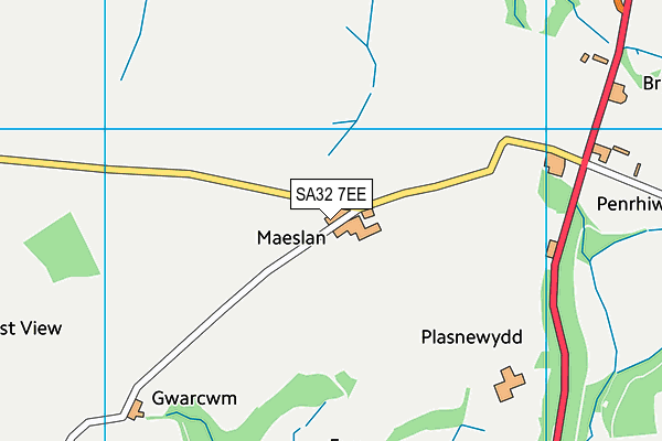 SA32 7EE map - OS VectorMap District (Ordnance Survey)