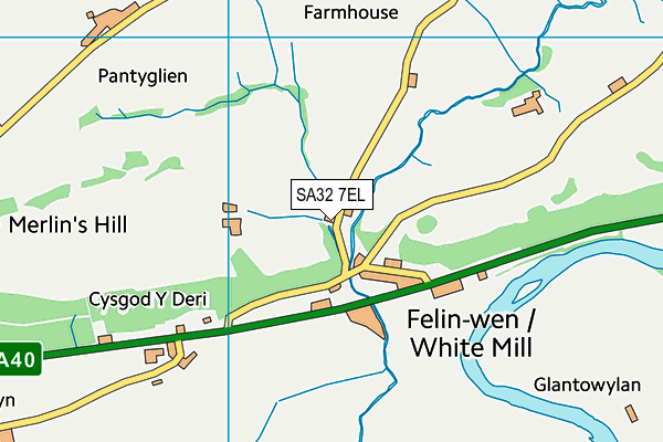 SA32 7EL map - OS VectorMap District (Ordnance Survey)