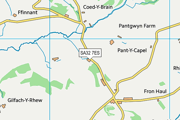 SA32 7ES map - OS VectorMap District (Ordnance Survey)