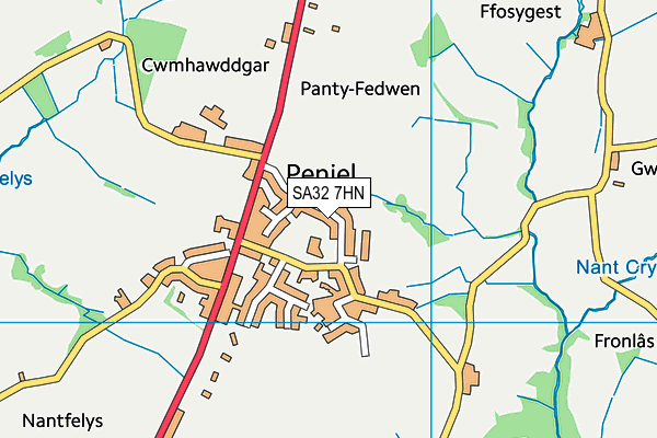 SA32 7HN map - OS VectorMap District (Ordnance Survey)