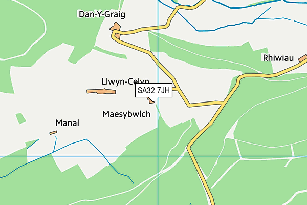 SA32 7JH map - OS VectorMap District (Ordnance Survey)