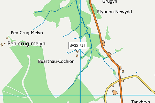SA32 7JT map - OS VectorMap District (Ordnance Survey)