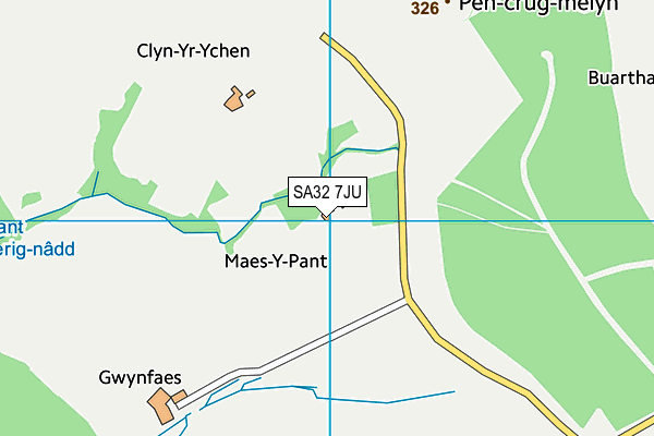 SA32 7JU map - OS VectorMap District (Ordnance Survey)