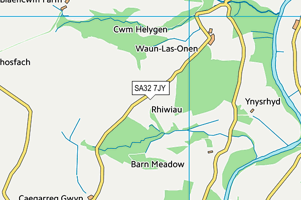 SA32 7JY map - OS VectorMap District (Ordnance Survey)