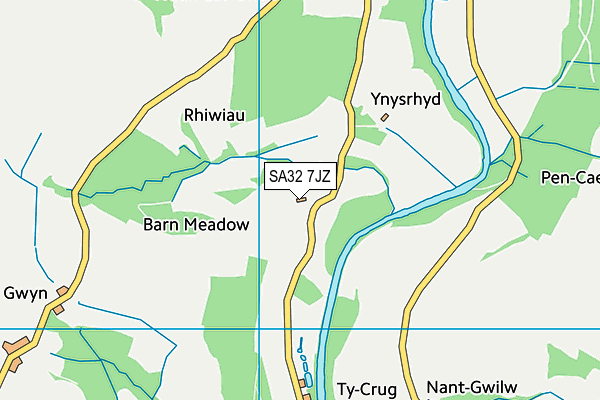 SA32 7JZ map - OS VectorMap District (Ordnance Survey)